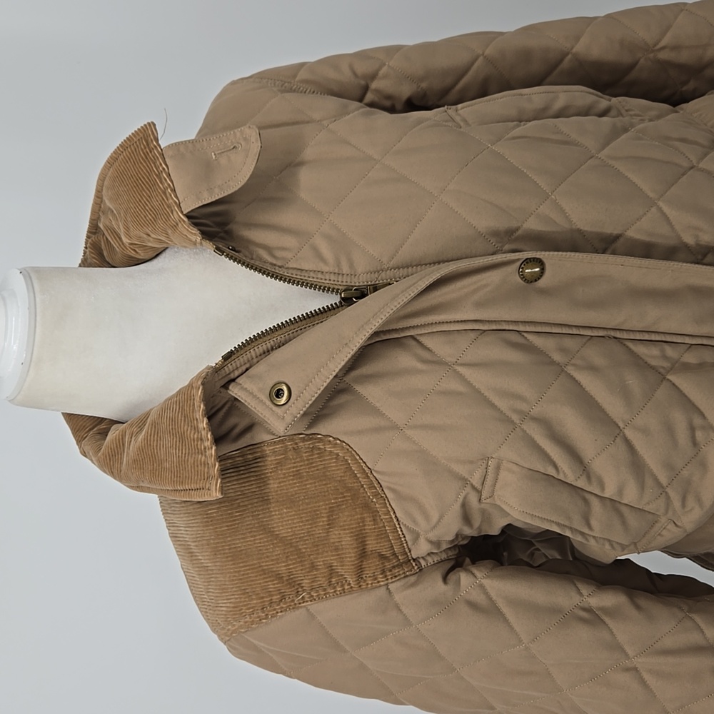 LAUREN Ralph Lauren khaki puffer jacket large petite - Picture 2 of 10